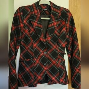 Red plaid blazer by Attitude.  Size 6